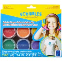  Scribbles Fabric Finger Paint And Roller Kit Rainbow