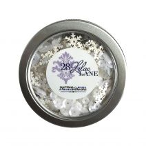  28 Lilac Lane Tin W/Sequins 20g-Blizzard Snowflake