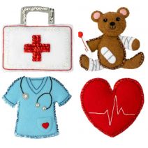  Bucilla Felt Ornaments Applique Kit Set Of 4 Caring Nurse