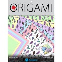  Origami Patterned Paper Double Sided 24 Per Pkg Watercolor Leaves