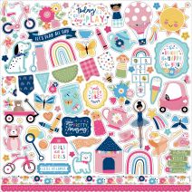  Play All Day Girl Cardstock Stickers 12"X12"-Eleme