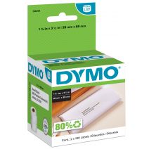  Dymo Address Labels 1-1/8"X3-1/2" 260/Pkg-White