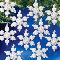  Holiday Beaded Ornament Kit Mini Pearl Snowflake 2