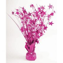  Forum Novelties 97926 Skd Distribution Holographic Stars 9Oz Balloon Weight Table Decoration Centerpiece, 15 Inches, Hot Pink