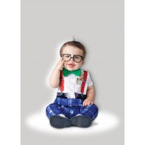  Baby Boy's Nursery Nerd Costume White and Blue Large (18-24) Months