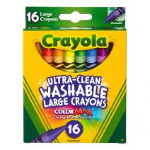  Crayola Large Washable Crayons-16/Pkg