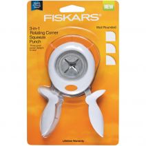 Fiskars 3-in-1 Corner Squeeze Punch, Well Rounded