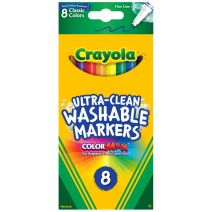  Crayola Ultra-Clean Color Max Fine Line Washable Markers-Classic Colors 8/Pkg
