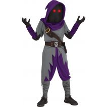  Mage Fade in/Out Child Costume Fortnite Inspired, Gray/Purple, Large(12-14)