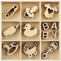  Flourishes Die Cut Wood Pieces Pack Baby