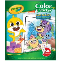  Crayola Color N' Sticker Pages -Baby Shark