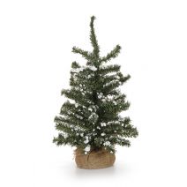 Christmas Floral Snow Glittered Tree With Burlap Base 18 Inches