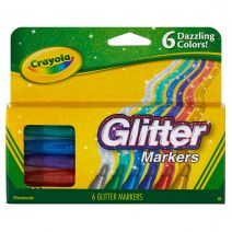  Crayola Glitter Markers-Dazzling Colors 6/Pkg