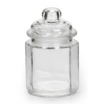  Glass Canister With Lid Paneled Clear 3.0625 X 4.9375 Inches