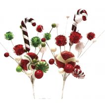  Christmas Candy Pick 11 Inches, 2 Assorted Styles