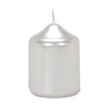 Mini Pillar Candle Metallic Silver 2 X 2.5 Inches