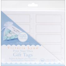  Print Your Own Gift Tags 1 Inch X 3.125 Inches White Rectangle with Pearl Accent