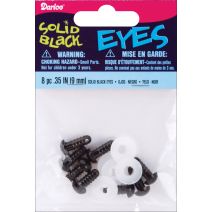  Shank Back Solid Eyes with Plastic Washers 9 mm Black