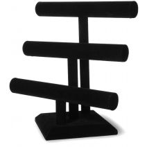  Triple Bar Jewelry Stand 12 Inches X 12 Inches Black Velvet