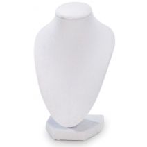  Bust Necklace Stand 6 Inches White Velvet