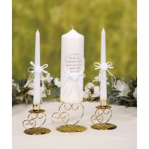  Unity Candle Set With Verse Pearl Finish
