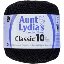  Aunt Lydia's Classic Crochet Thread Size 10-Black