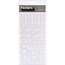  Thickers Glitter Chipboard Number Stickers Sprinkles White