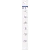  Slimline Buttons Series 1-White 2-Hole 1/4" 6/Pkg