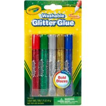  Crayola Washable Glitter Glue Pens 5/Pkg-Bold