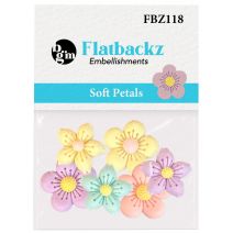  Buttons Galore Flatbackz Embellishments-Soft Petal