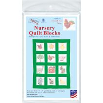  Jack Dempsey Stamped White Nursery Quilt Blocks 9"X9" 12/Pkg-Around The Farm