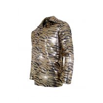  Underwraps Tiger Shirt Gold Sequin Adult Item ID - UR30303XXL