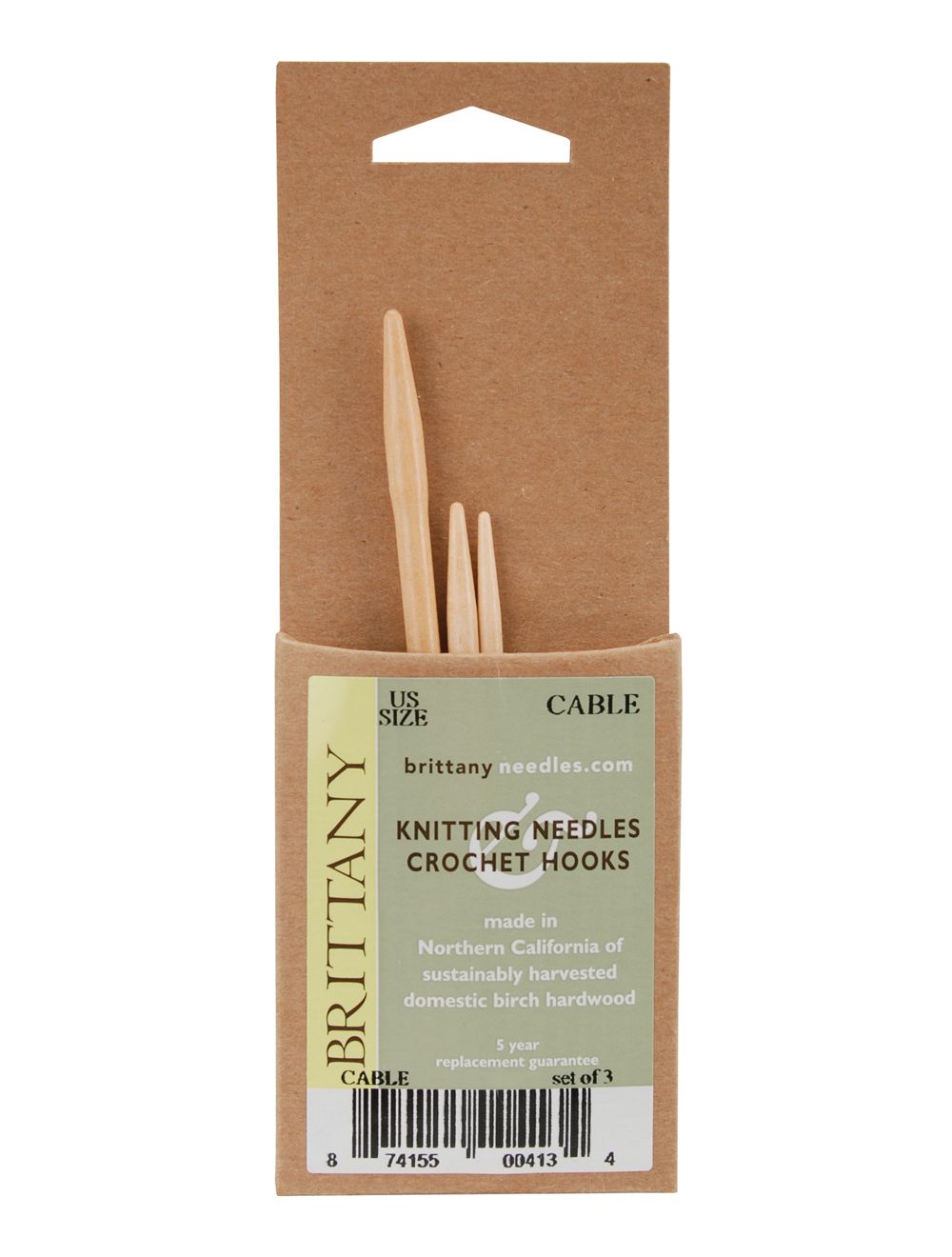 Brittany Cable Knitting Needles 3.75 3/Pkg-Sizes 2.5/3mm, 4/3.5mm & 7/4.5mm  - 874155004134