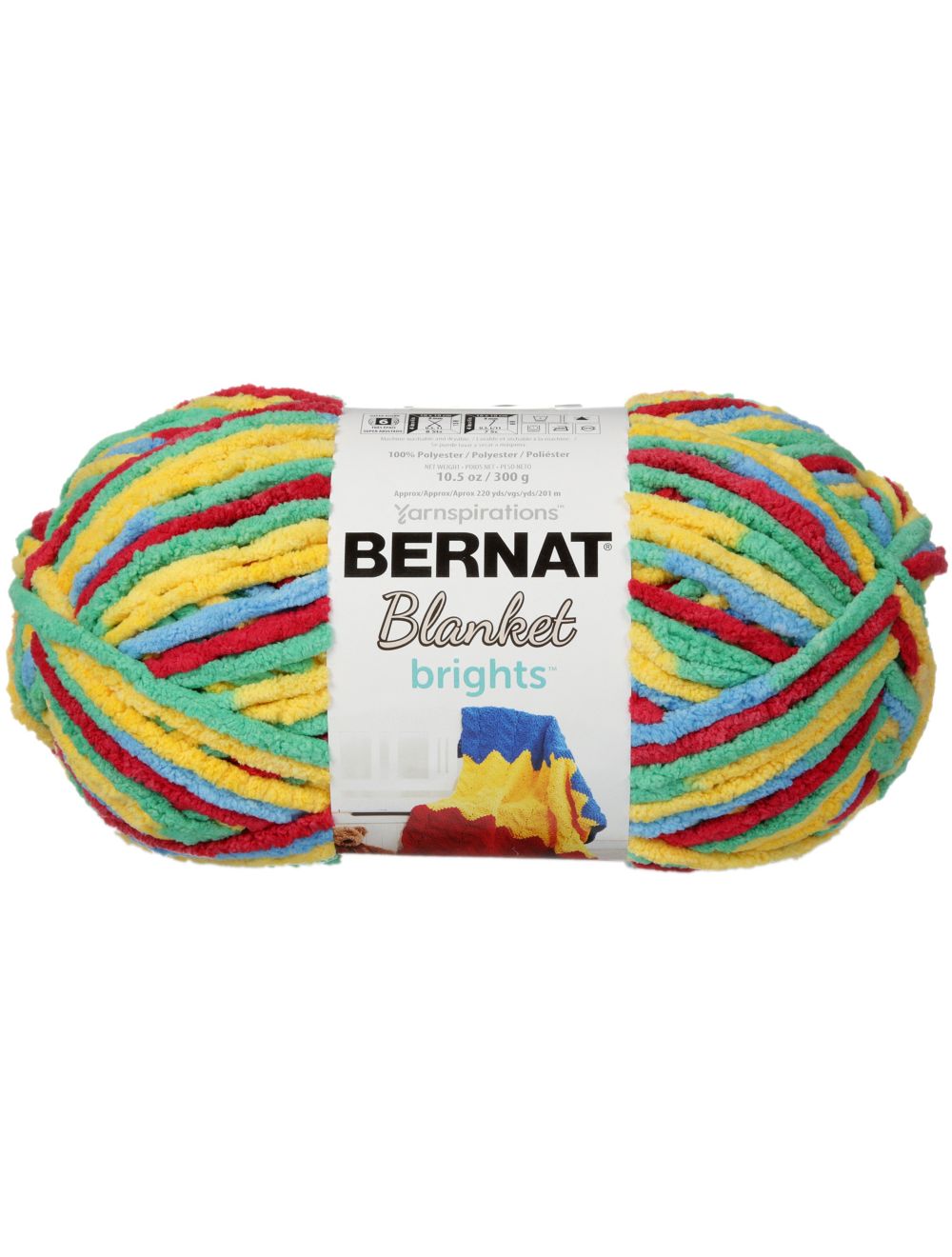 Bernat Blanket Brights Big Ball Yarn-Rainbow Shine Variegated  (NM01531112_b2b)