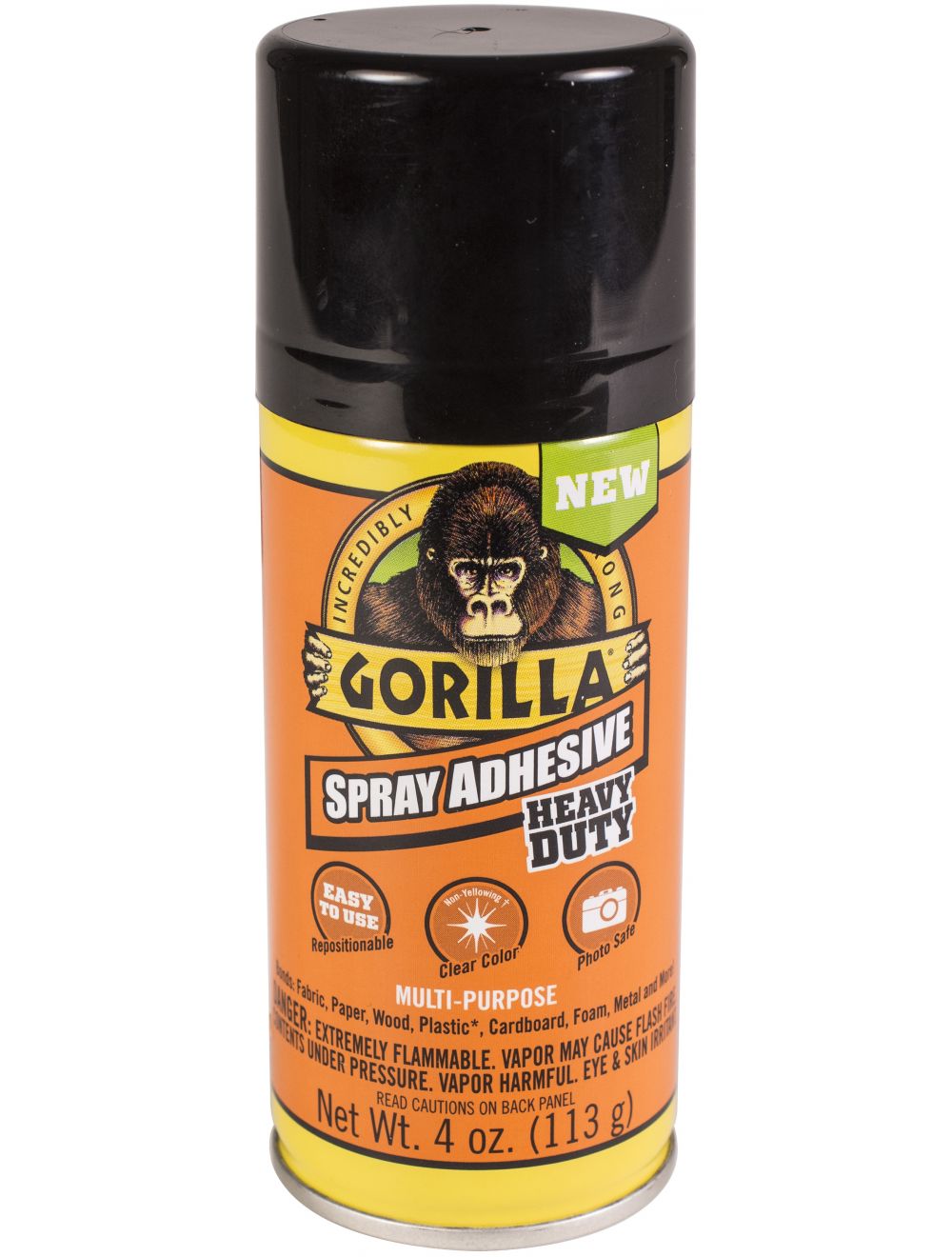 Gorilla Heavy Duty Spray Adhesive, Multipurpose and Repositionable, 4  ounce