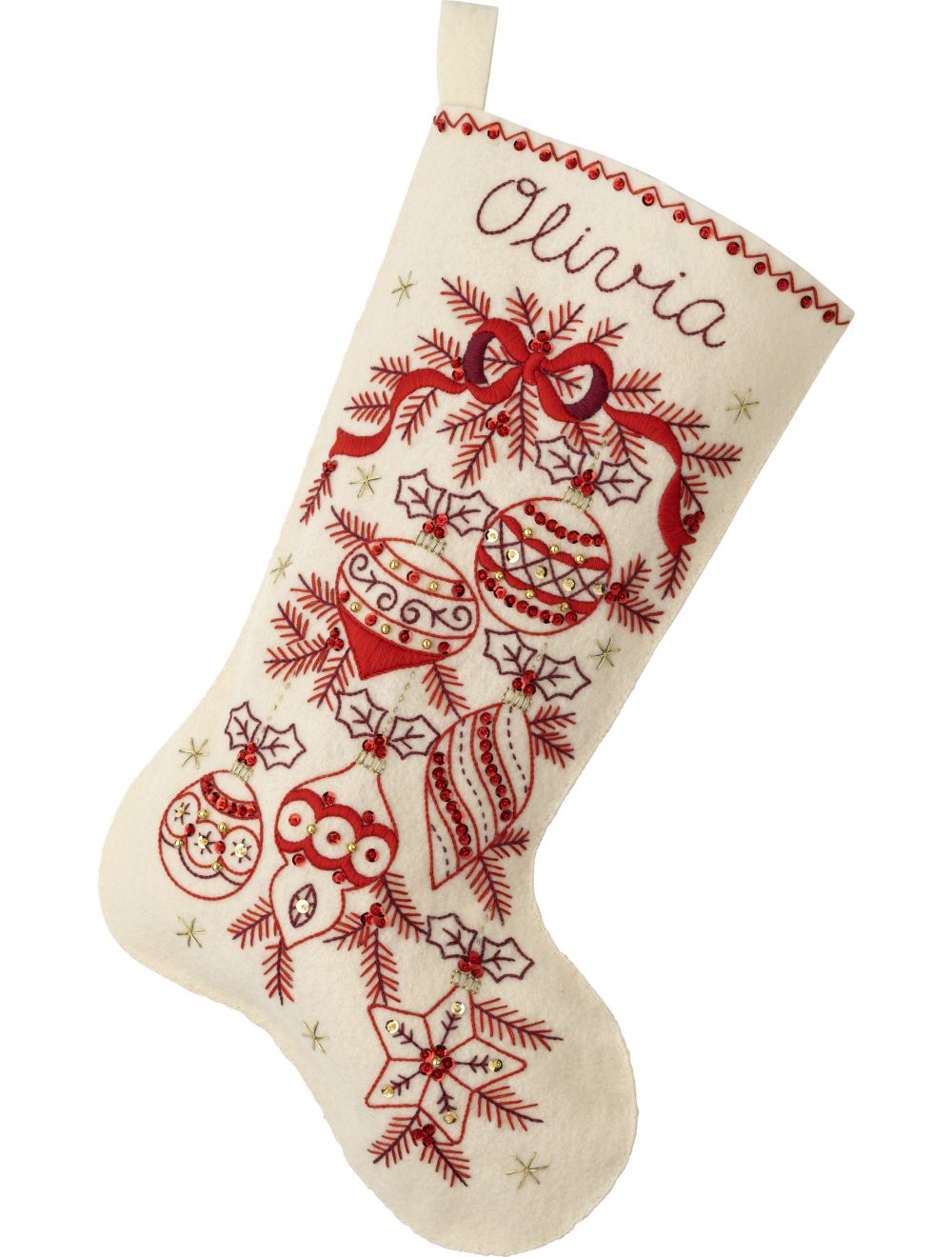 Bucilla Felt Stocking Applique Kit 18 Inch Long Classic Christmas
