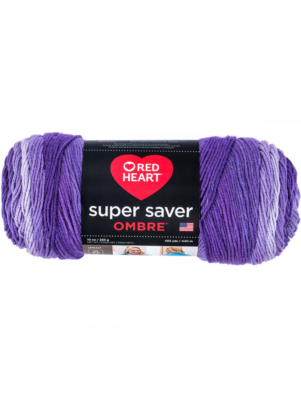 Coats & Clark C Red Heart Super Saver Yarn 10oz Ombre Violet