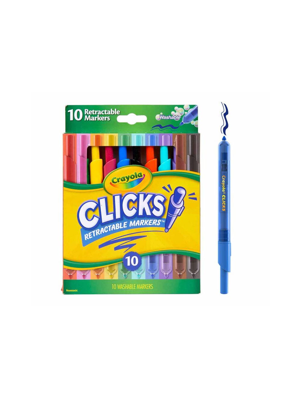 Clicks - Retractable Markers 10, by Crayola 