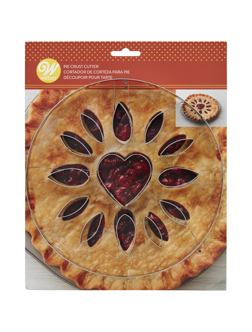 Wilton Decorative Leaves and Heart Metal Top Pie Crust Cutter